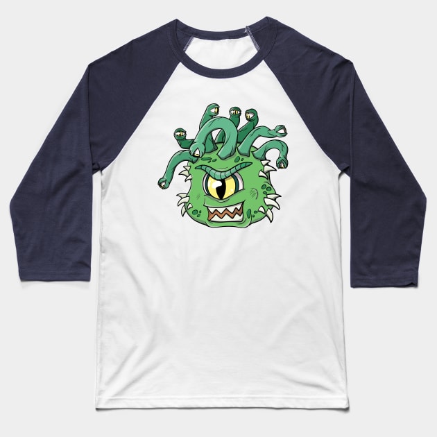 Beholder Baseball T-Shirt by CrowleyCreations